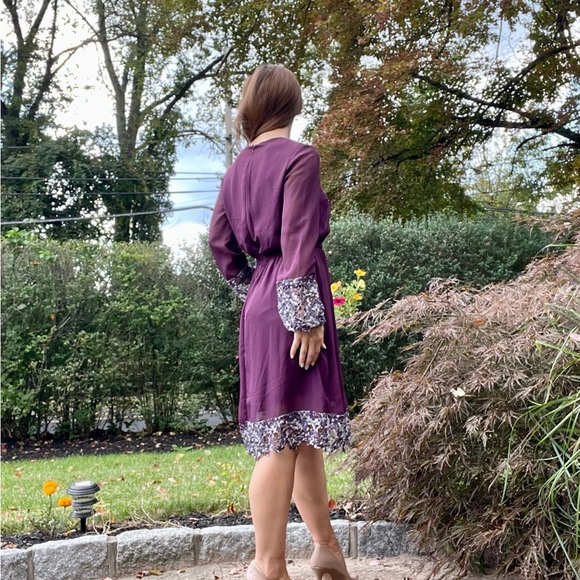 Purple Burgundy Fall Dress - Picture 3 of 16
